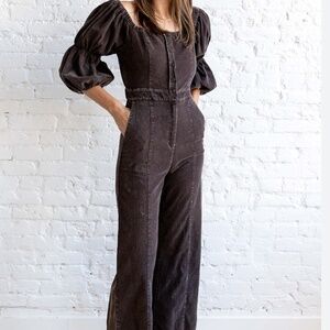 Brown Corduroy Jumpsuit